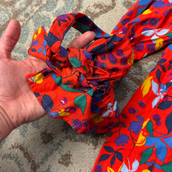 Anthropologie Maeve Button Up Blithe Blouse Fruit Lemons Red Top Size 8 - Picture 9 of 10